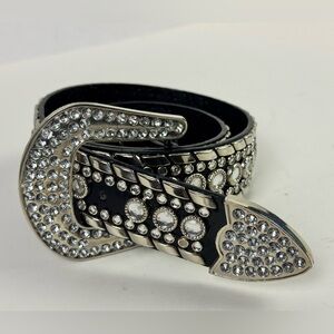 Luxury Divas Rhinestone Studded Western Belt For Women